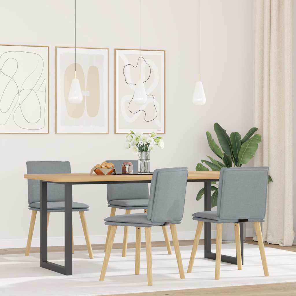 vidaXL Esszimmerstühle 4 Stk. Hellgrau Stoff