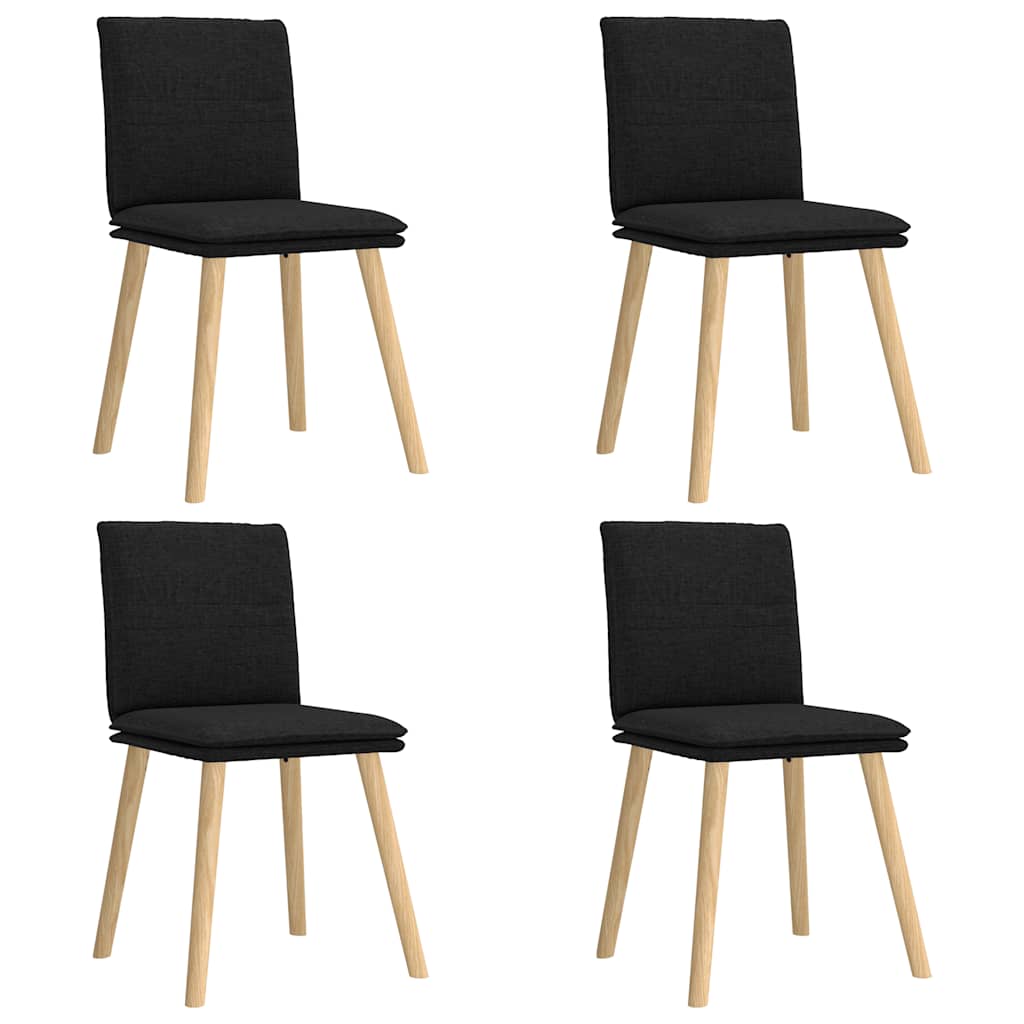vidaXL Esszimmerstühle 4 Stk. Schwarz Stoff