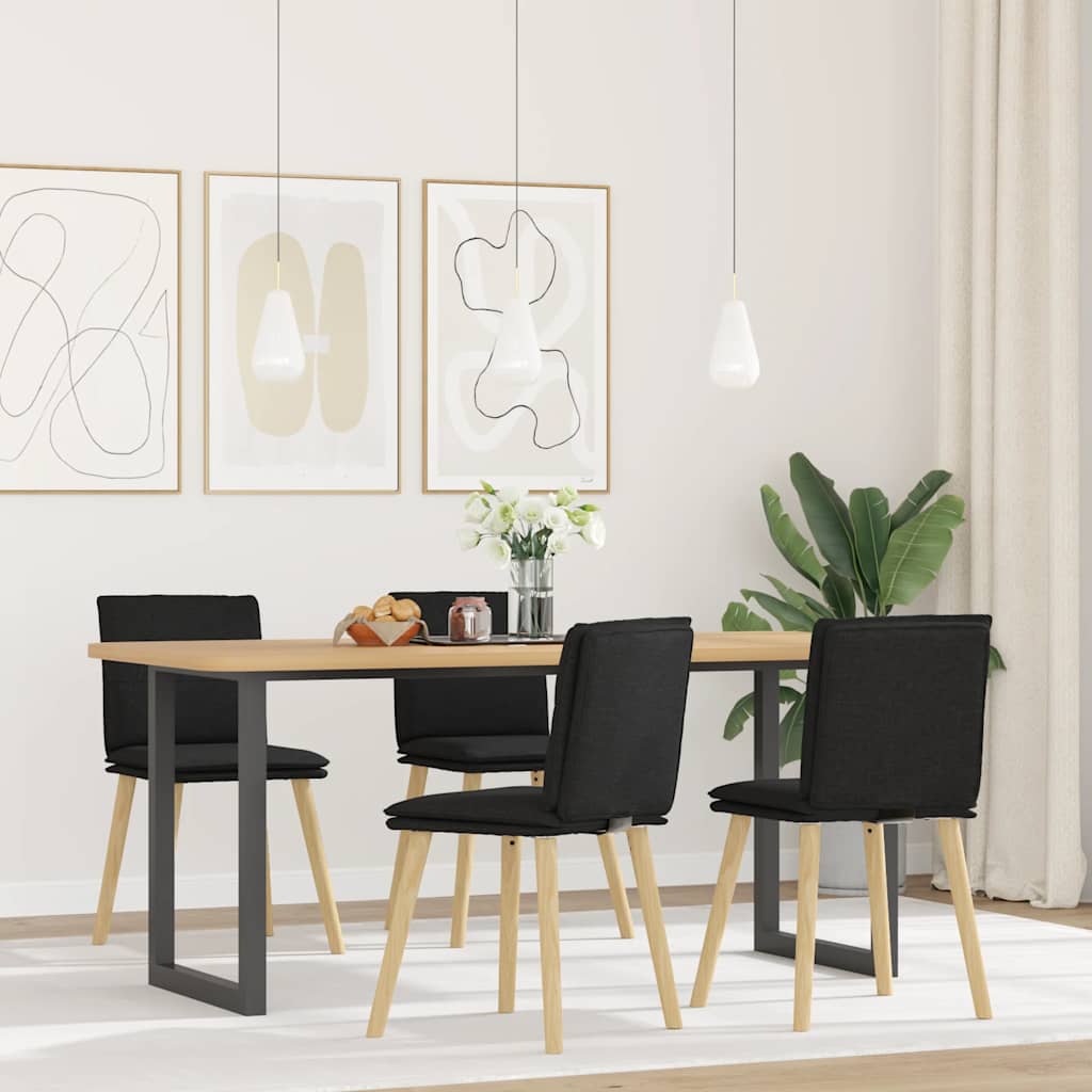 vidaXL Esszimmerstühle 4 Stk. Schwarz Stoff