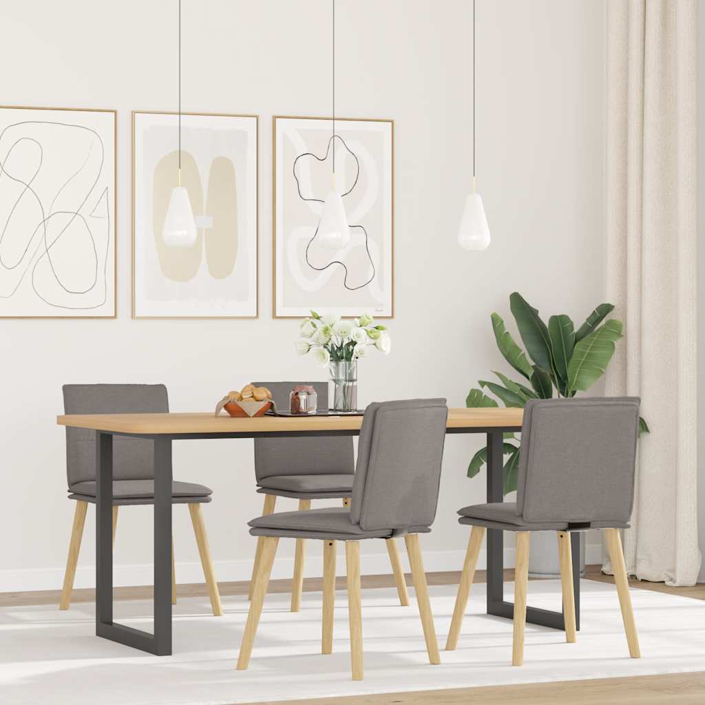 vidaXL Chaises de salle à manger 4 pcs Taupe Tissu