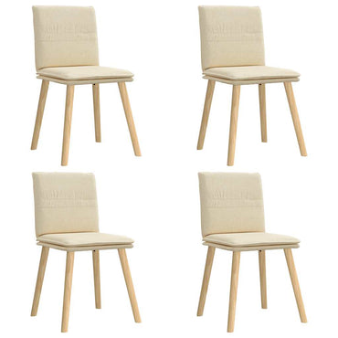vidaXL Esszimmerstühle 4 Stk. Creme Stoff