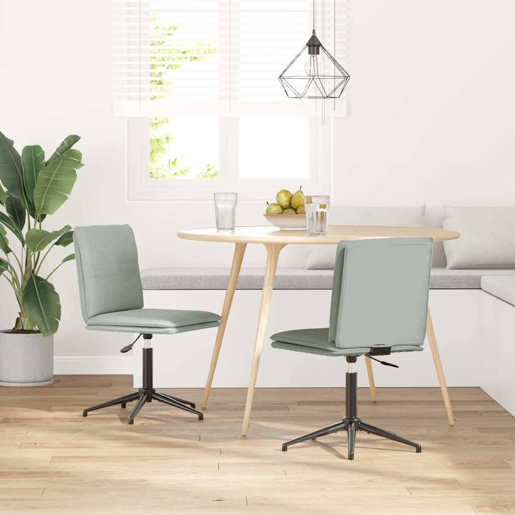 vidaXL Esszimmerstühle 2 Stk. Hellgrau Samt