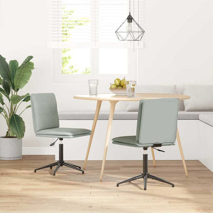 vidaXL Esszimmerstühle 2 Stk. Hellgrau Samt