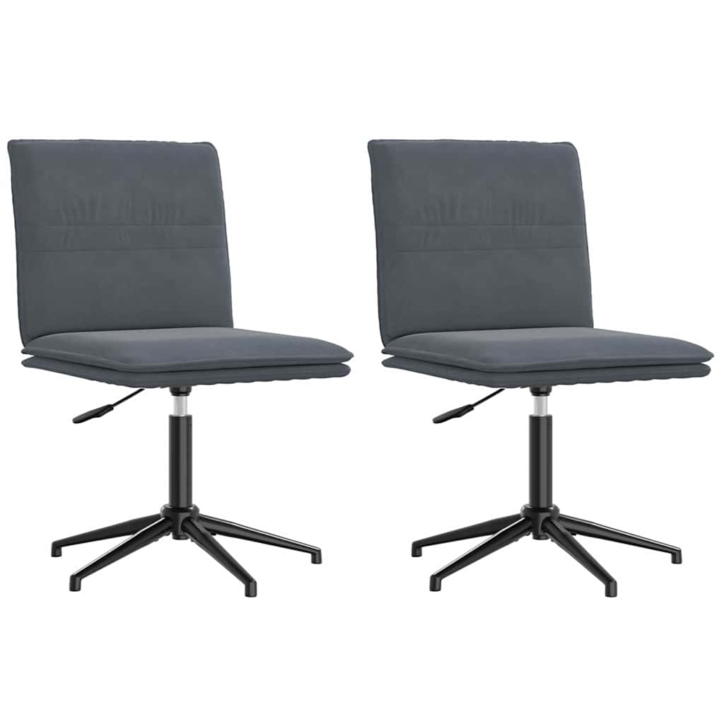 vidaXL Esszimmerstühle 2 Stk. Dunkelgrau Samt
