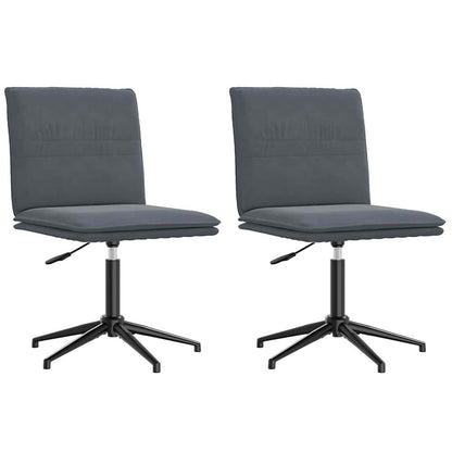 vidaXL Esszimmerstühle 2 Stk. Dunkelgrau Samt