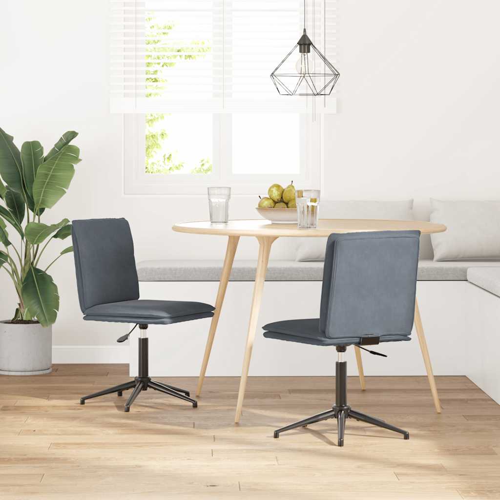 vidaXL Esszimmerstühle 2 Stk. Dunkelgrau Samt