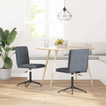 vidaXL Esszimmerstühle 2 Stk. Dunkelgrau Samt