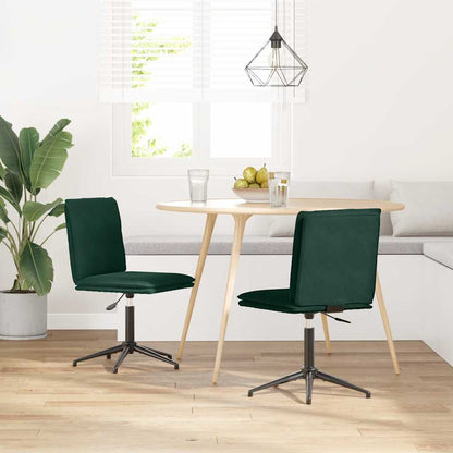 vidaXL Esszimmerstühle 2 Stk. Dunkelgrün Samt