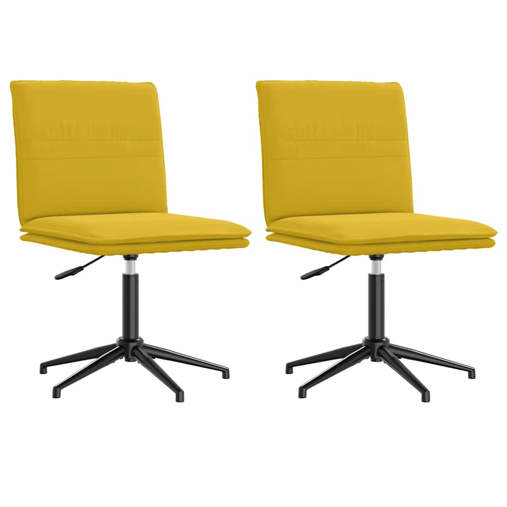 vidaXL Chaises de salle à manger 2 pcs Jaune Velours