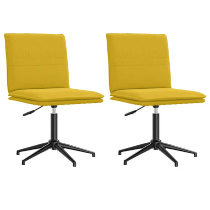 vidaXL Chaises de salle à manger 2 pcs Jaune Velours