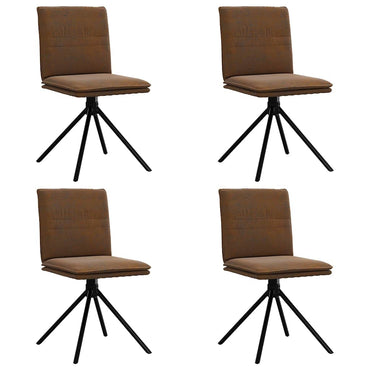 vidaXL Chaises de salle à manger 4 pcs Similicuir aspect daim marron
