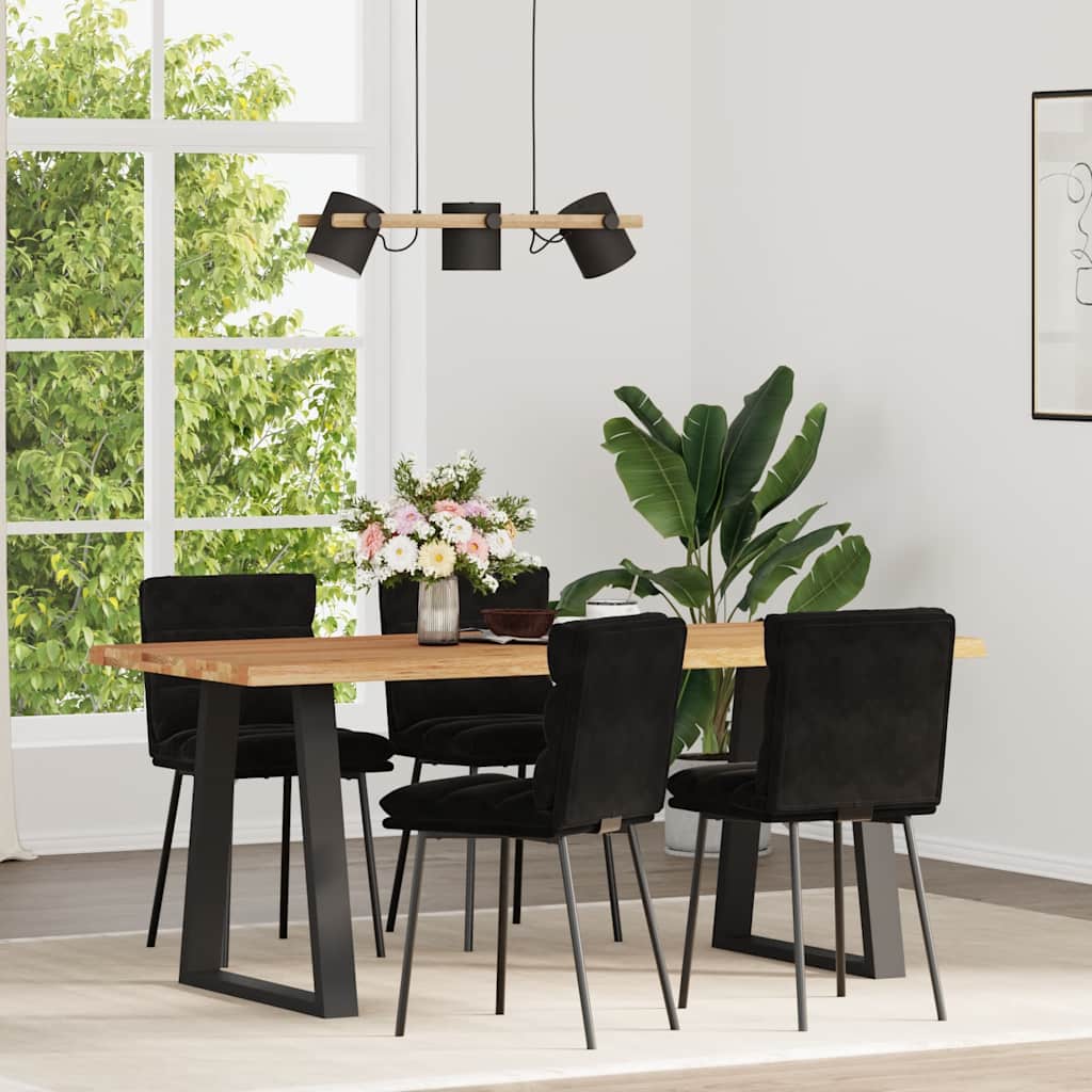 vidaXL Chaises de salle à manger 4 pcs Velours noir