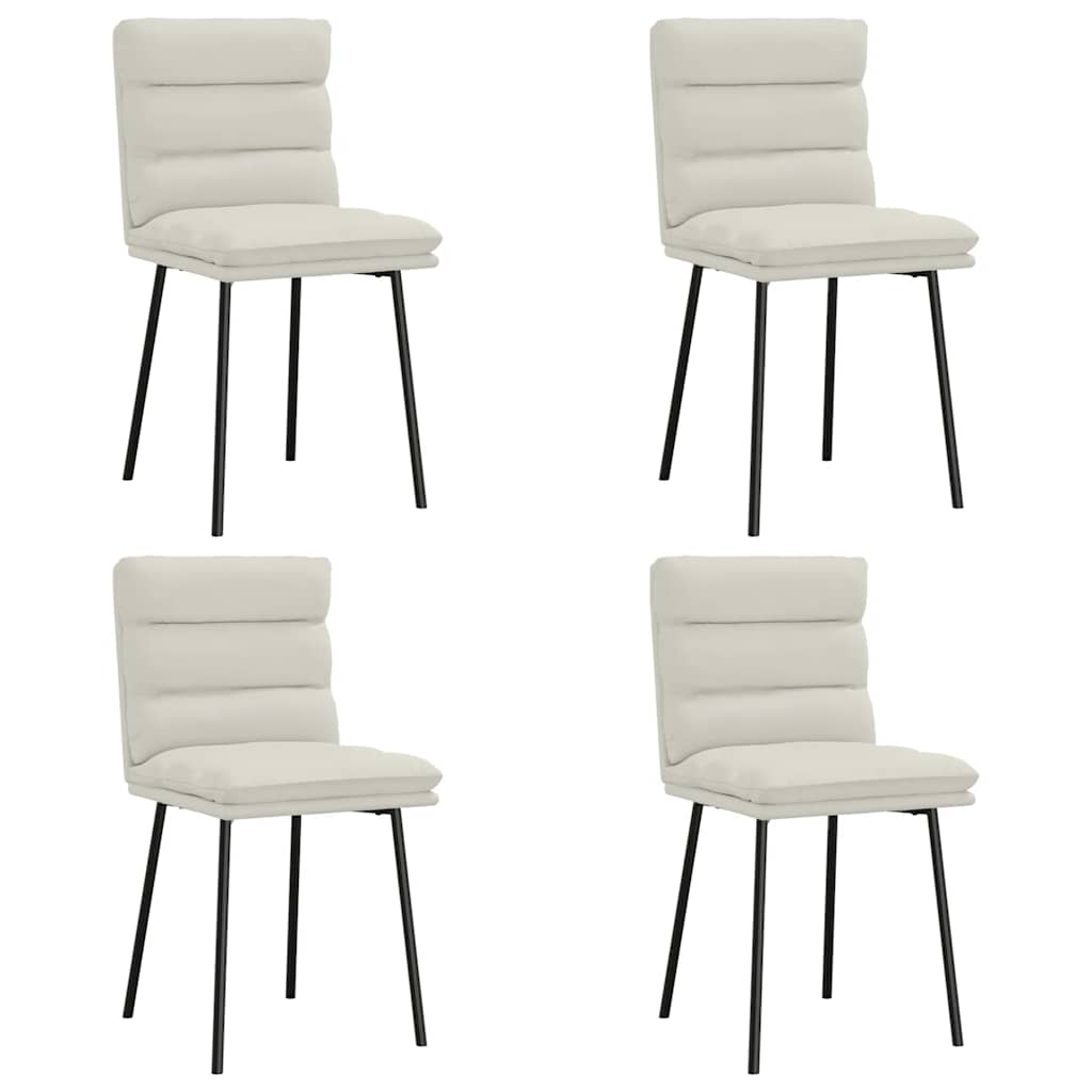 vidaXL Esszimmerstühle 4 Stk. Creme Samt