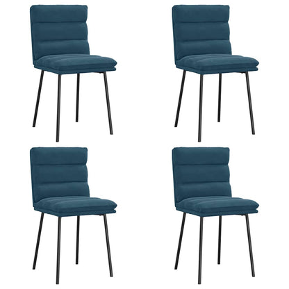 vidaXL Esszimmerstühle 4 Stk. Blau Samt