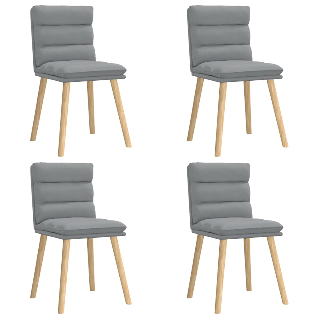 vidaXL Chaises de salle à manger 4 pcs Tissu Gris clair