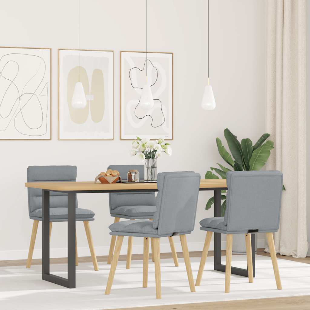 vidaXL Chaises de salle à manger 4 pcs Tissu Gris clair