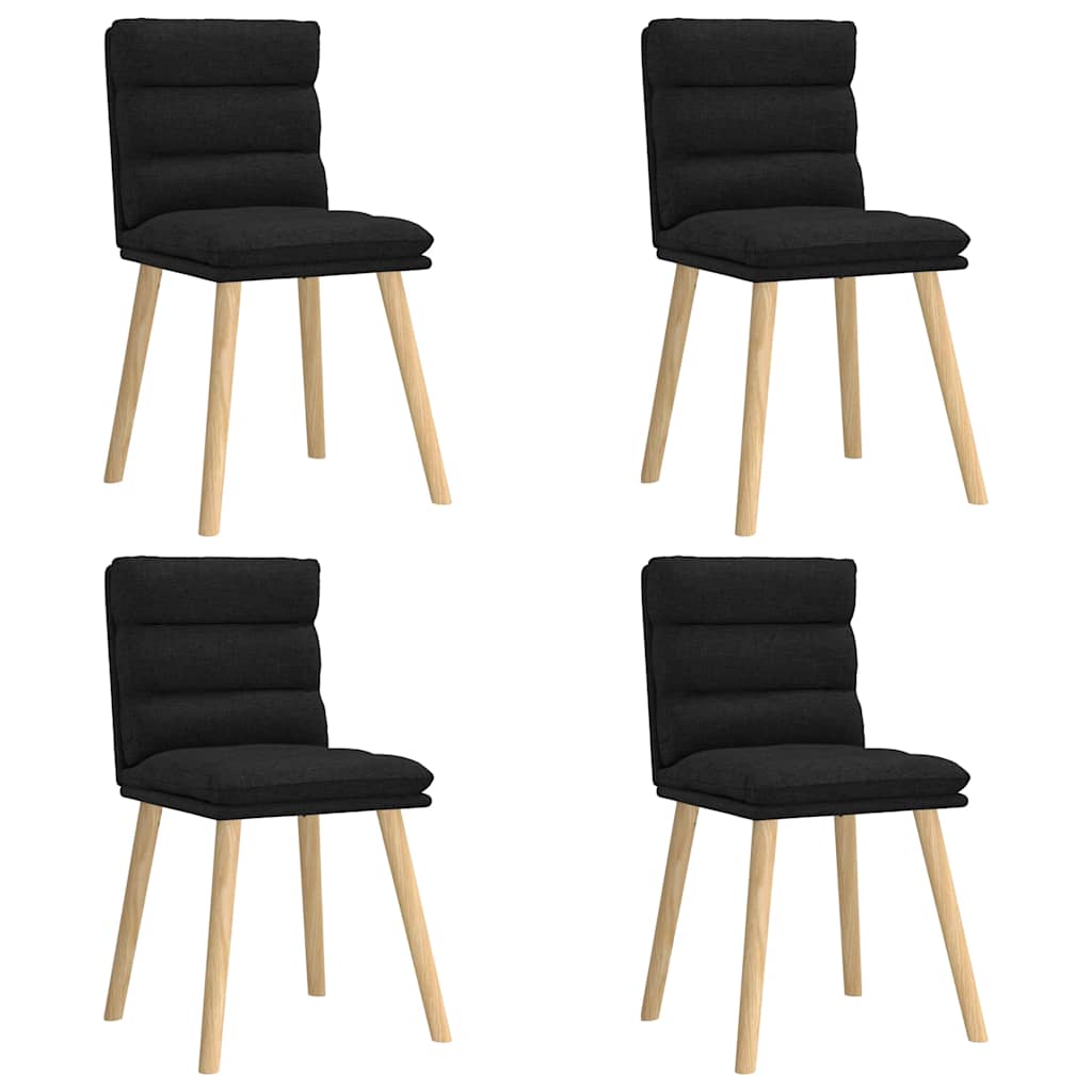 vidaXL Esszimmerstühle 4 Stk. Schwarz Stoff