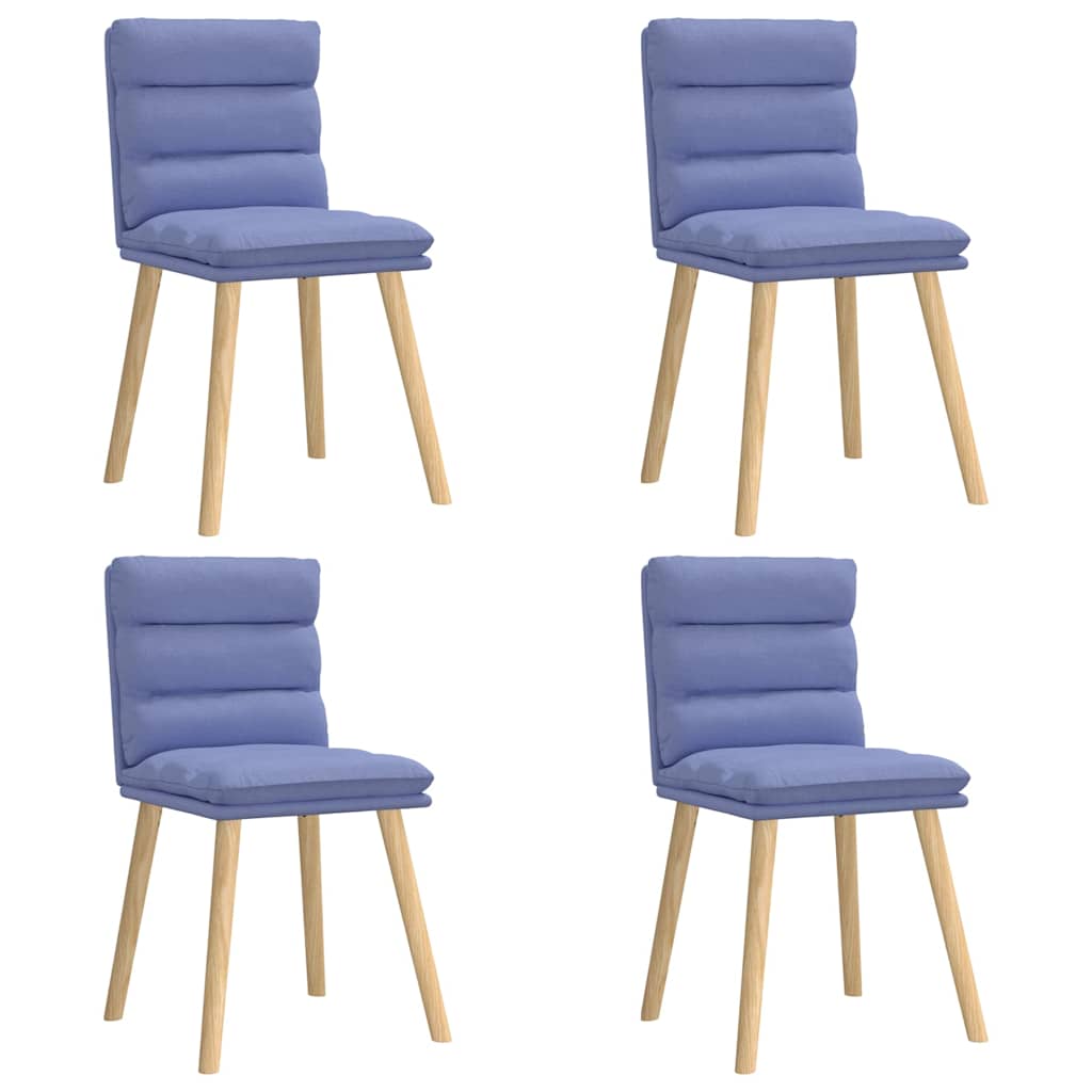 vidaXL Esszimmerstühle 4 Stk. Jeansblau Stoff