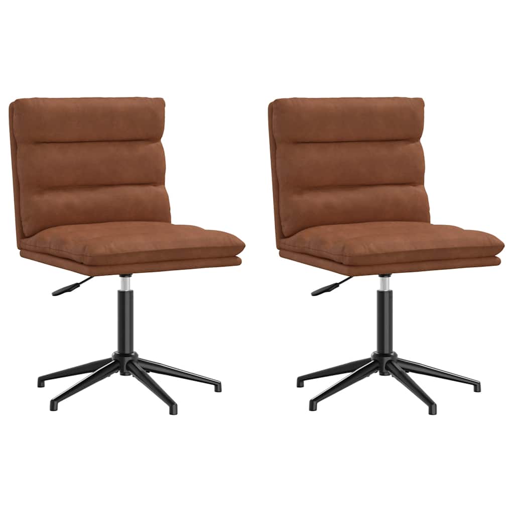 vidaXL Esszimmerstühle 2 Stk. Braun Kunstleder