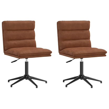 vidaXL Esszimmerstühle 2 Stk. Braun Kunstleder