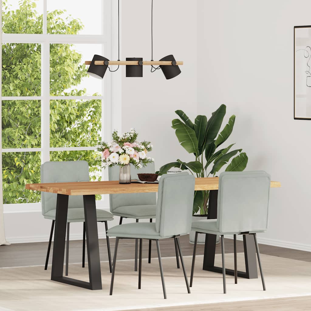 vidaXL Chaises de salle à manger 4 pcs Velours Gris clair