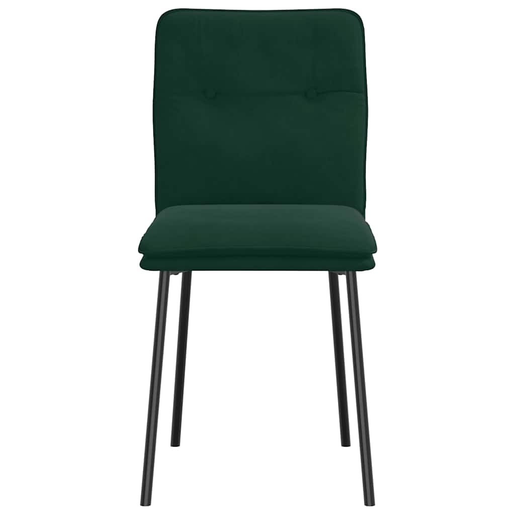 vidaXL Chaises de salle à manger 4 pcs Vert foncé Velours