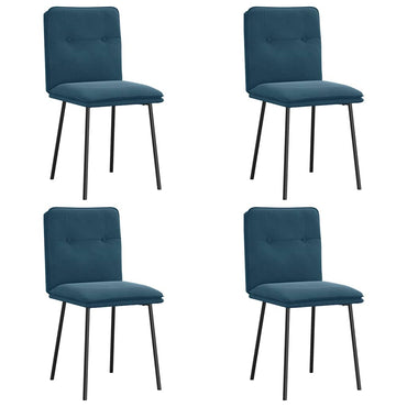 vidaXL Chaises de salle à manger 4 pcs Velours bleu