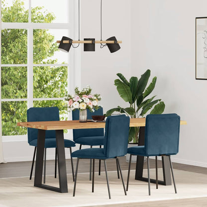 vidaXL Chaises de salle à manger 4 pcs Velours bleu