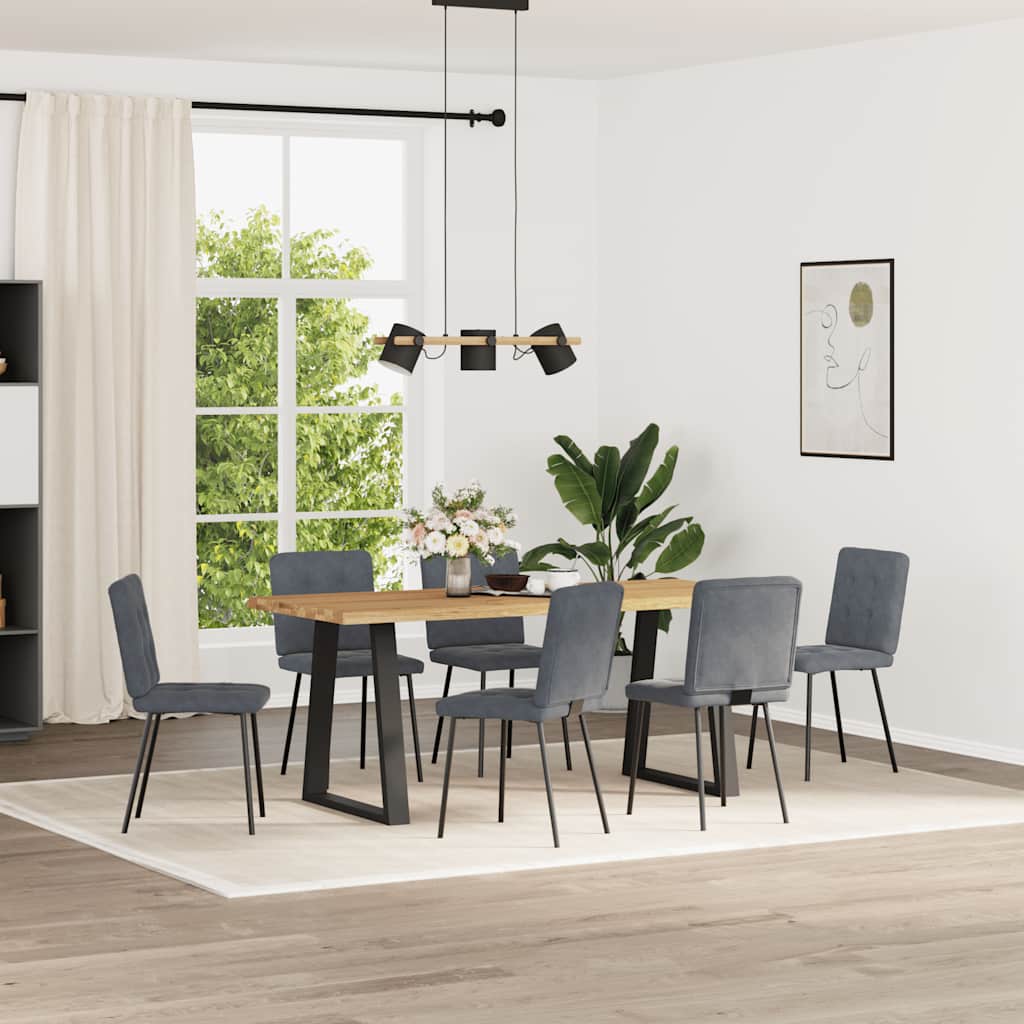 vidaXL Esszimmerstühle 6 Stk. Dunkelgrau Samt