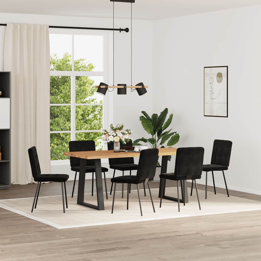 vidaXL Chaises de salle à manger 6 pcs Velours noir