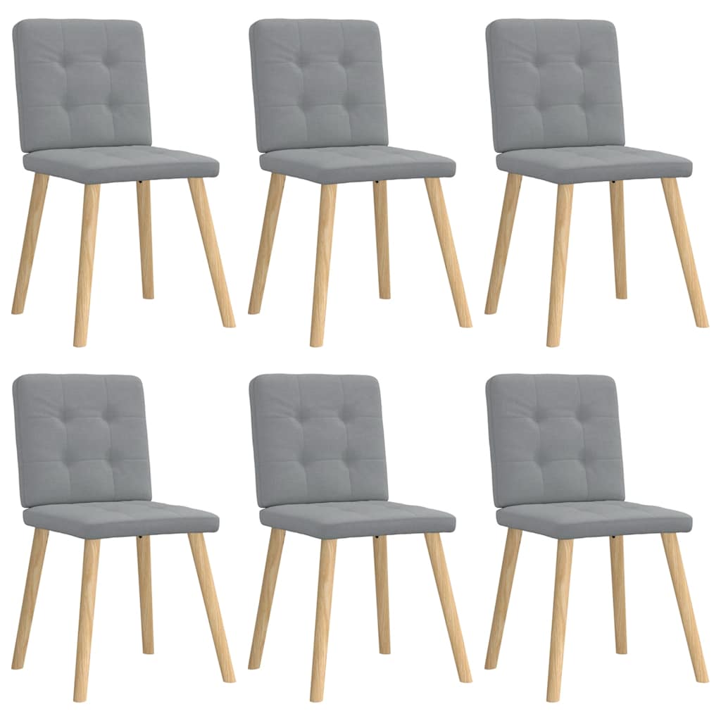 vidaXL Chaises de salle à manger 6 pcs Gris clair Tissu