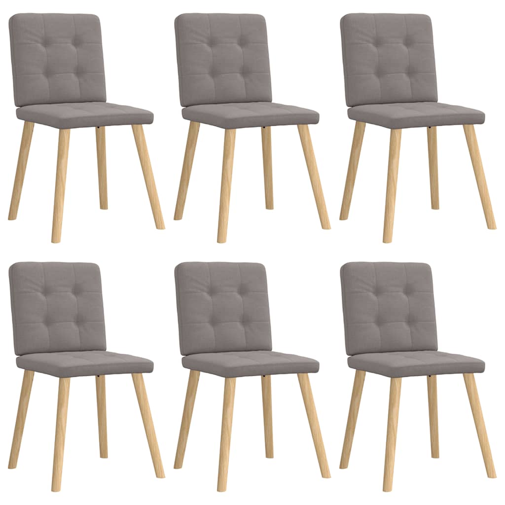 vidaXL Chaises de salle à manger 6 pcs Tissu taupe