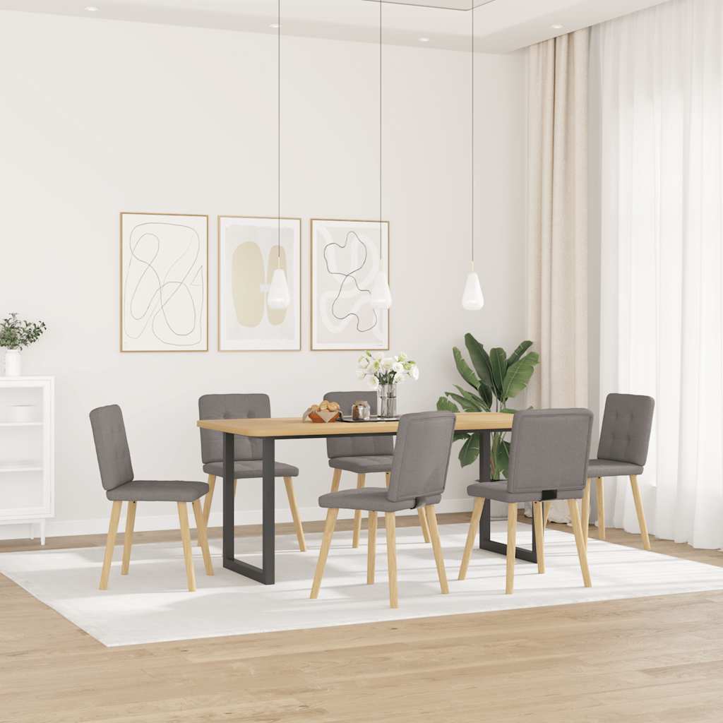 vidaXL Chaises de salle à manger 6 pcs Tissu taupe