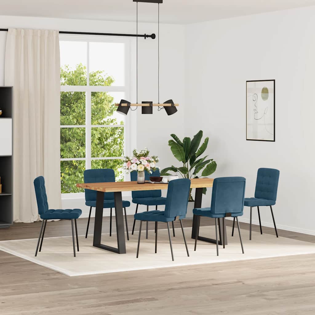 vidaXL Esszimmerstühle 6 Stk. Blau Samt