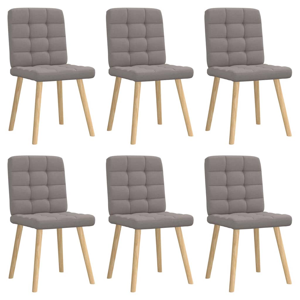vidaXL Esszimmerstühle 6 Stk. Taupe Stoff