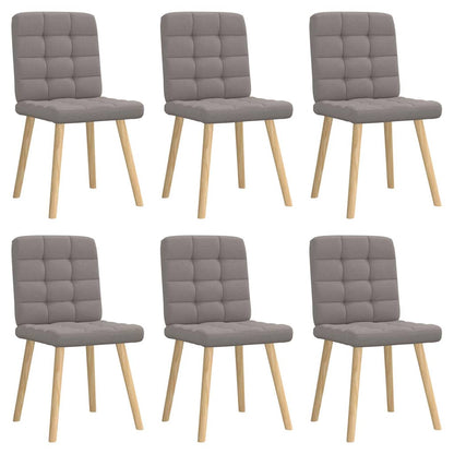 vidaXL Esszimmerstühle 6 Stk. Taupe Stoff