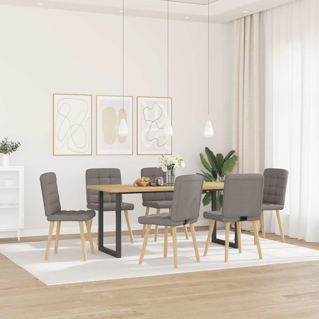 vidaXL Esszimmerstühle 6 Stk. Taupe Stoff