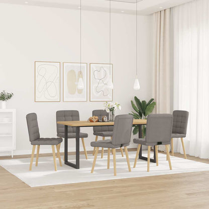 vidaXL Esszimmerstühle 6 Stk. Taupe Stoff