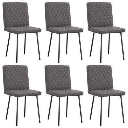 vidaXL Esszimmerstühle 6 Stk. Grau Kunstleder