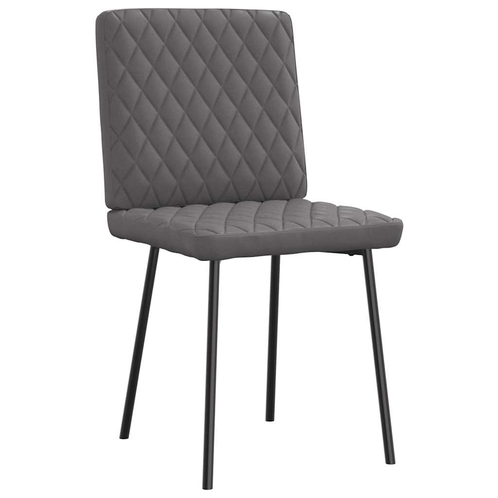 vidaXL Esszimmerstühle 6 Stk. Grau Kunstleder