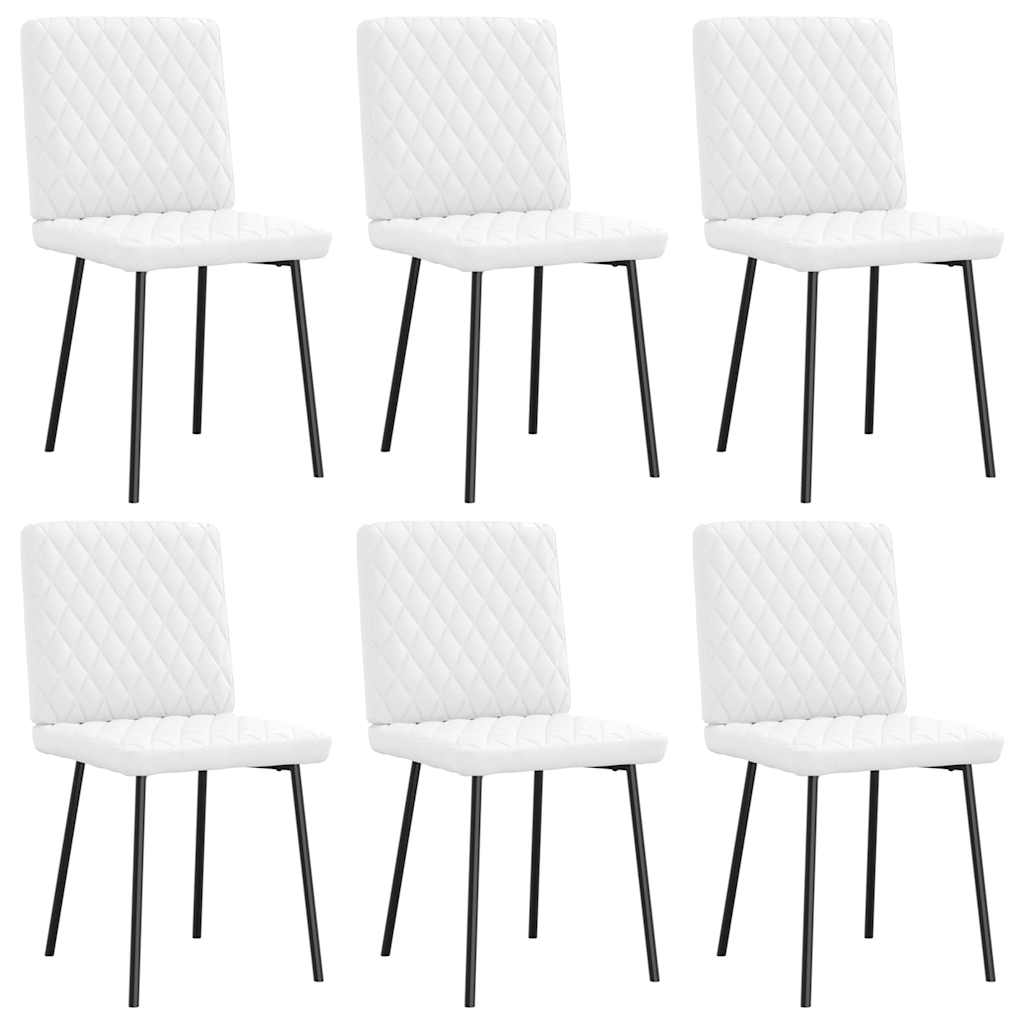 vidaXL Chaises de salle à manger 6 pcs Similicuir Blanc