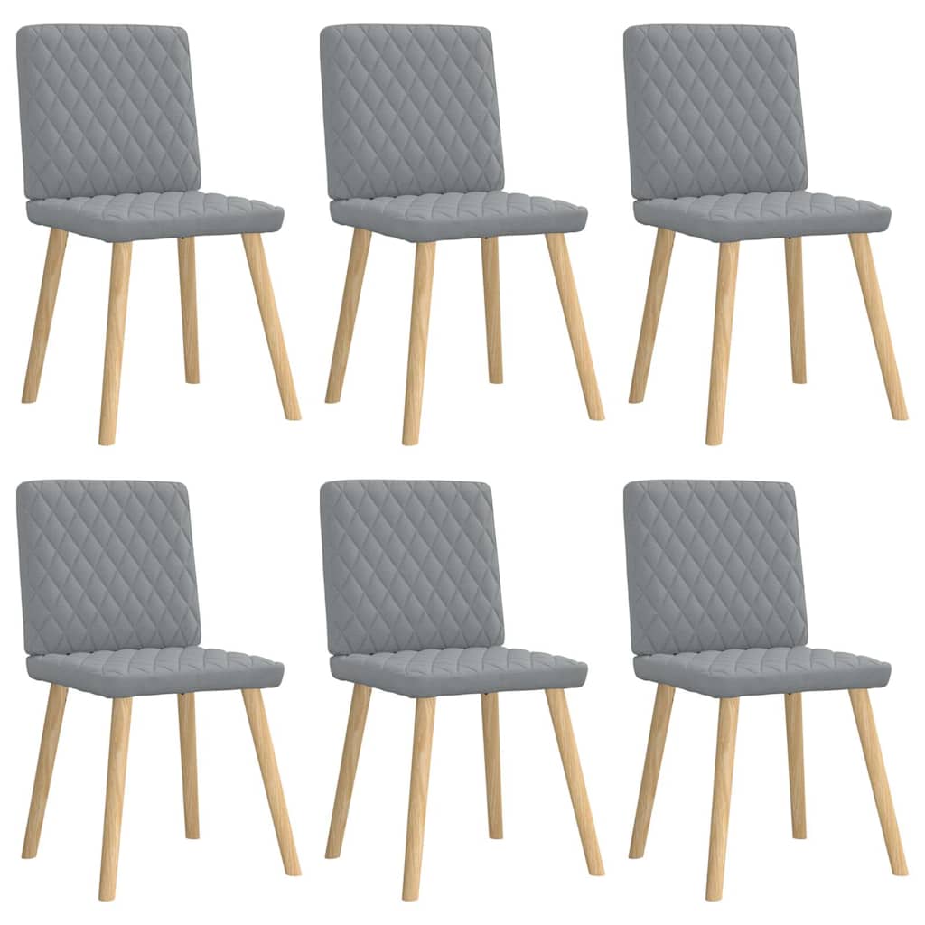 vidaXL Chaises de salle à manger 6 pcs Gris clair Tissu