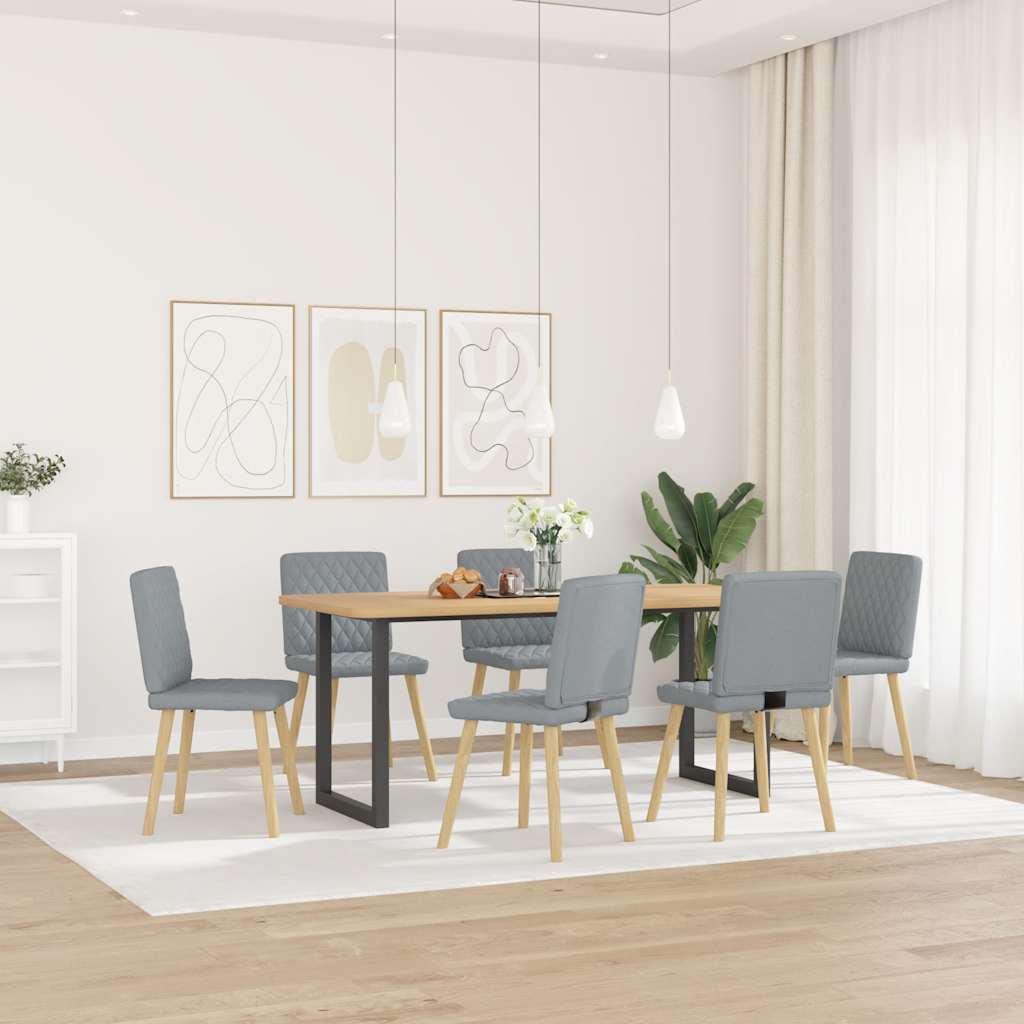 vidaXL Chaises de salle à manger 6 pcs Gris clair Tissu