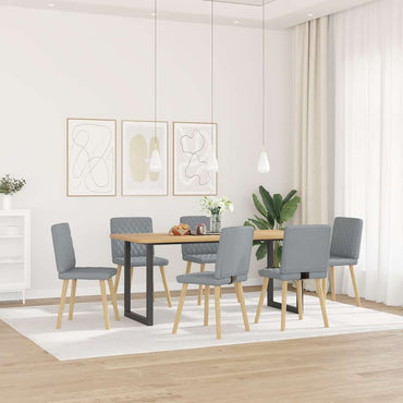vidaXL Chaises de salle à manger 6 pcs Gris clair Tissu