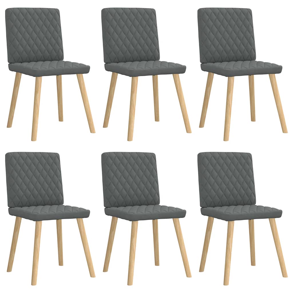 vidaXL Chaises de salle à manger 6 pcs Tissu gris foncé