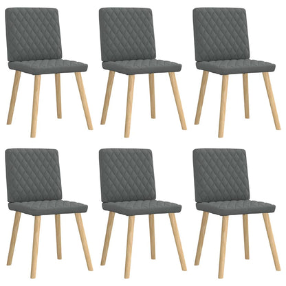 vidaXL Chaises de salle à manger 6 pcs Tissu gris foncé