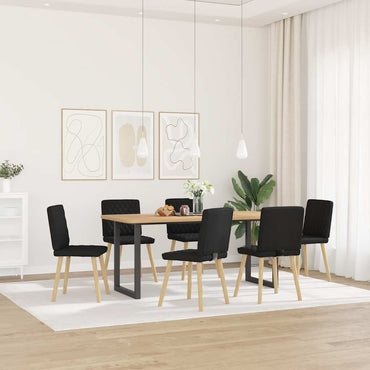vidaXL Chaises de salle à manger 6 pcs Tissu noir