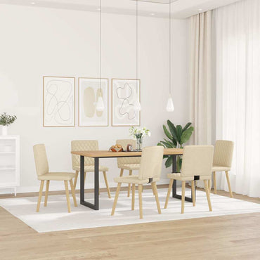 vidaXL Esszimmerstühle 6 Stk. Creme Stoff