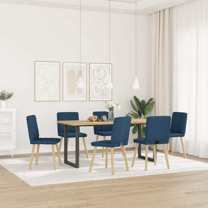 vidaXL Esszimmerstühle 6 Stk. Blau Stoff