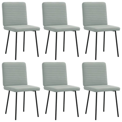 vidaXL Chaises de salle à manger 6 pcs Gris clair Velours
